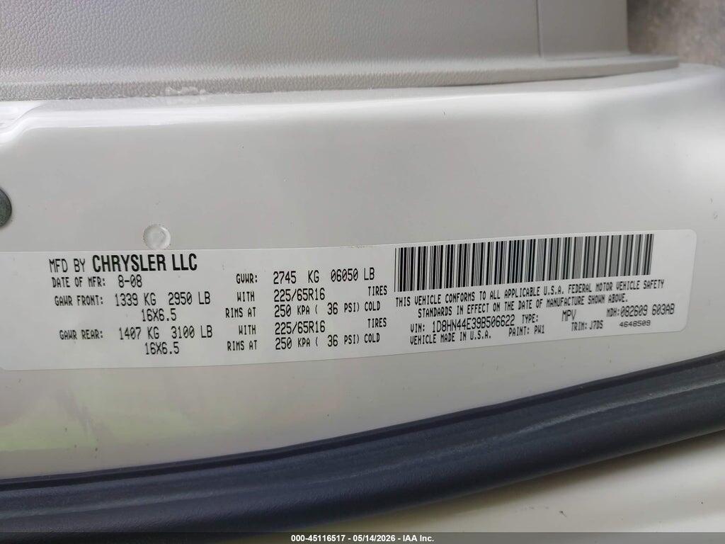 1D8HN44E39B506622 2009 DODGE GRAND CARAVAN photo no. 9