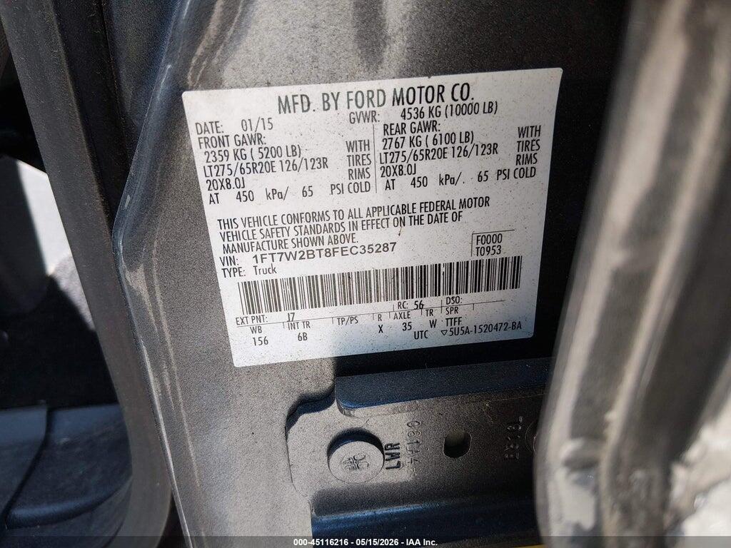 1FT7W2BT8FEC35287 2015 FORD F-250 photo no. 9