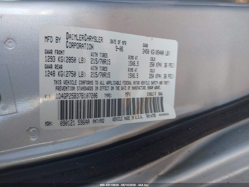 1D4GP25B37B107206 2007 DODGE CARAVAN photo no. 9