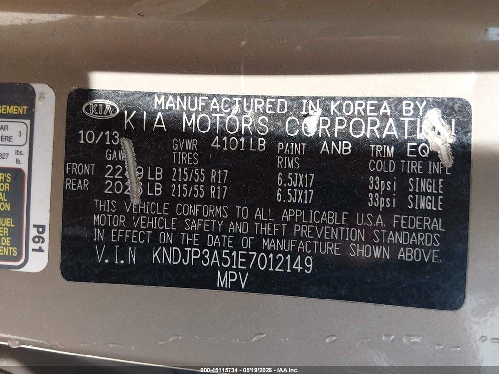 KNDJP3A51E7012149 2014 KIA SOUL photo no. 9