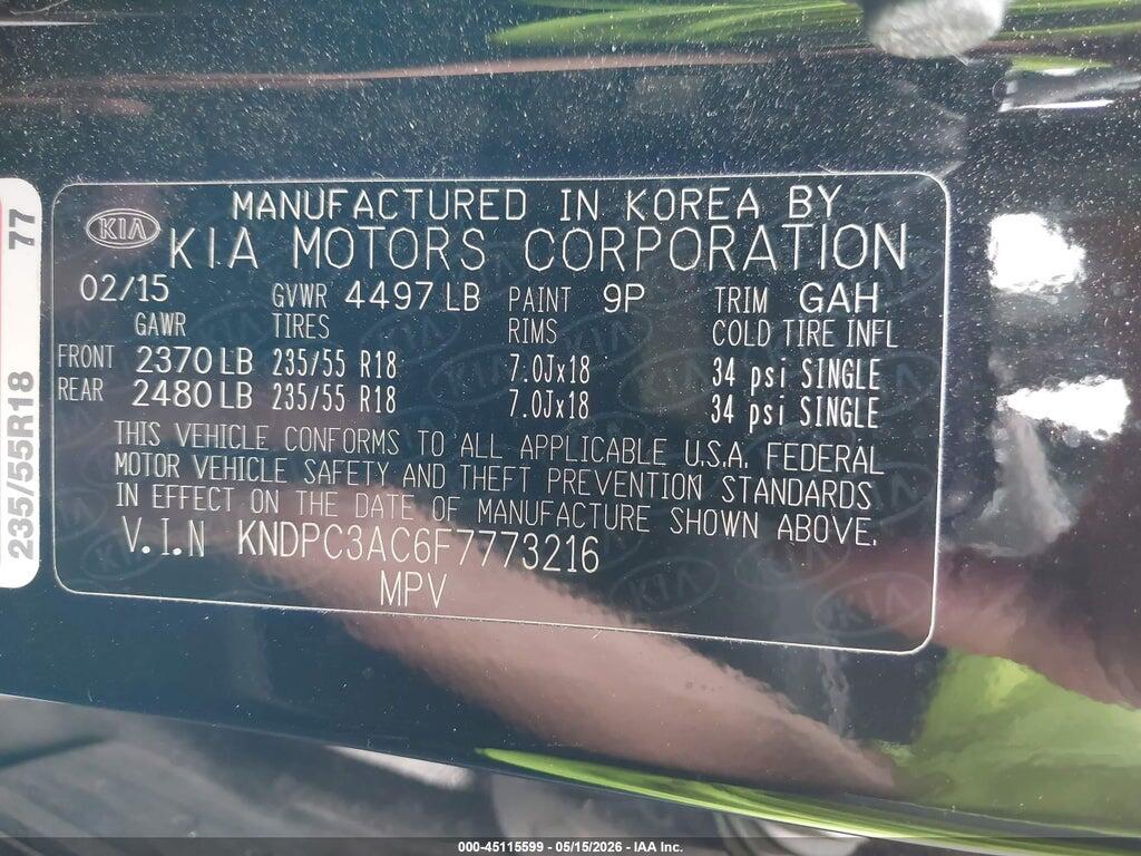 KNDPC3AC6F7773216 2015 KIA SPORTAGE photo no. 9