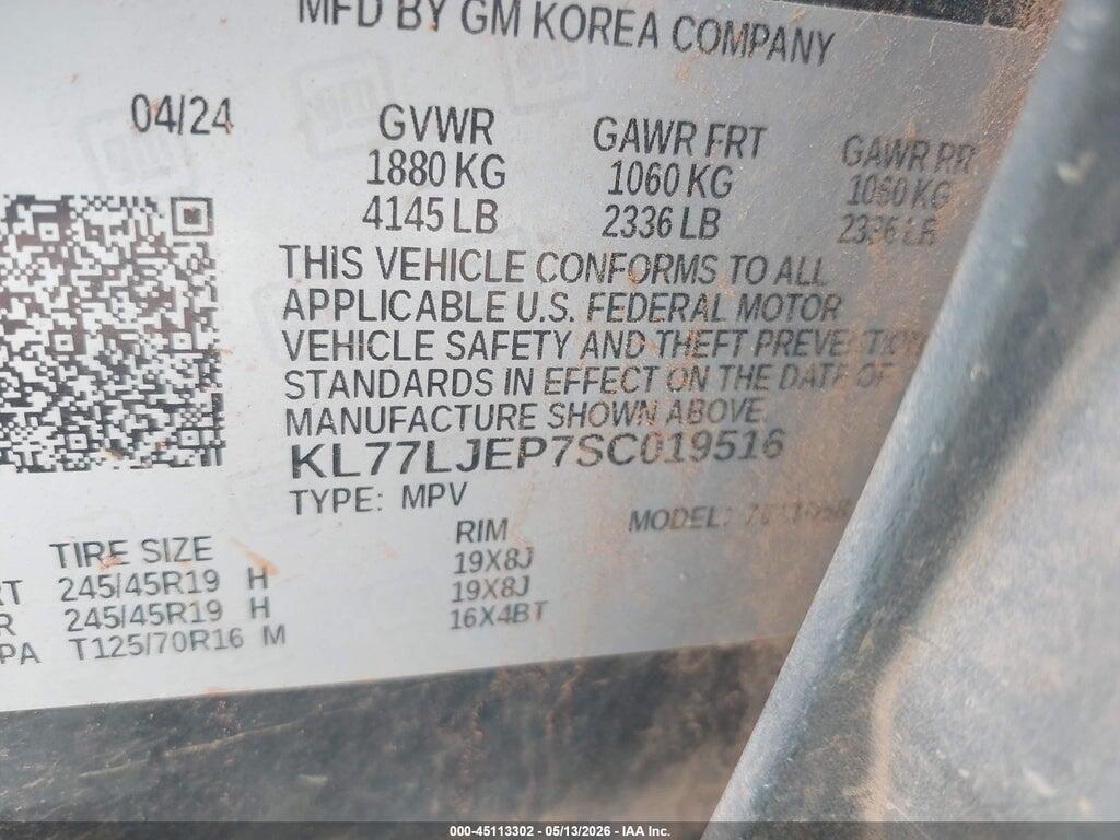 KL77LJEP7SC019516 2025 CHEVROLET TRAX photo no. 9