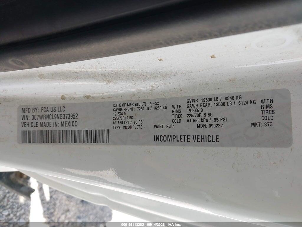 3C7WRNCL9NG373952 2022 RAM 5500 CHASSIS photo no. 8