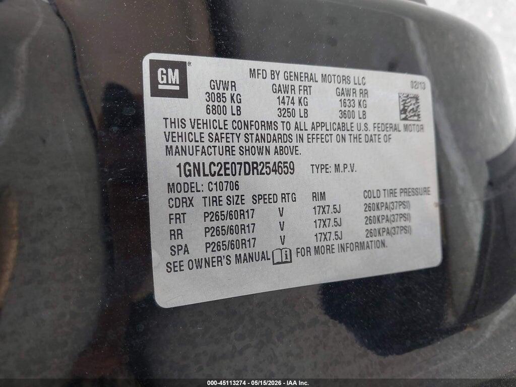 1GNLC2E07DR254659 2013 CHEVROLET TAHOE photo no. 9