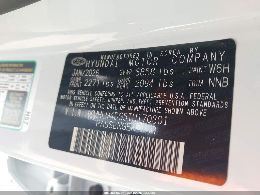 KMHLM4DG5TU170301 2026 HYUNDAI ELANTRA photo no. 9