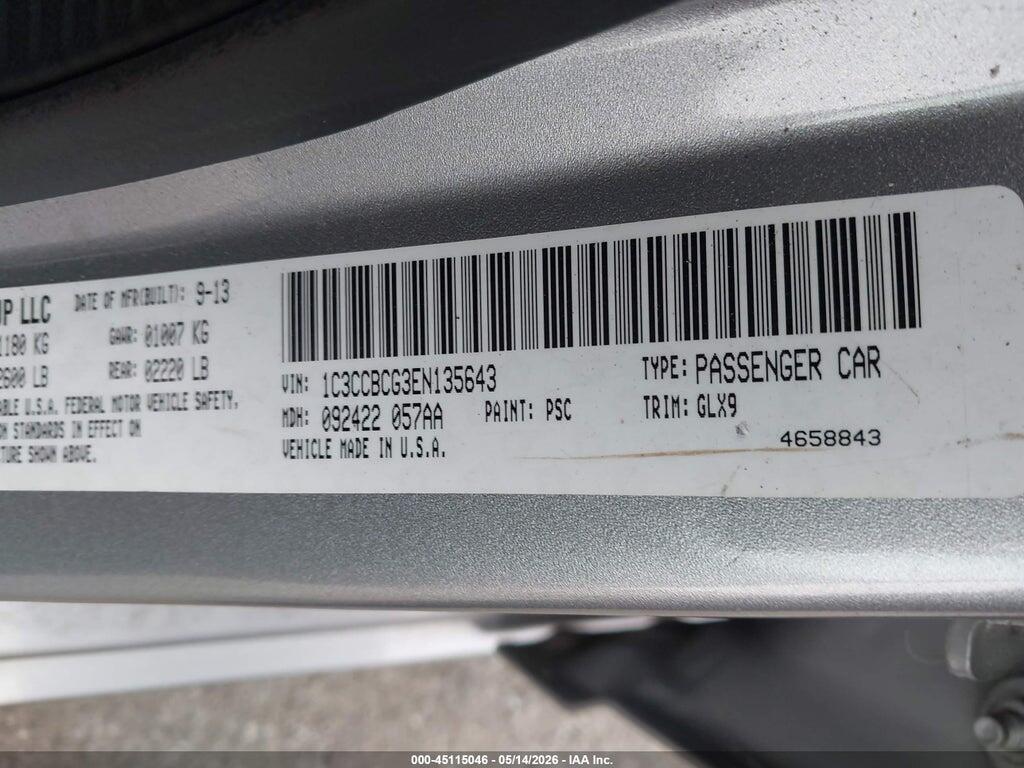 1C3CCBCG3EN135643 2014 CHRYSLER 200 photo no. 9