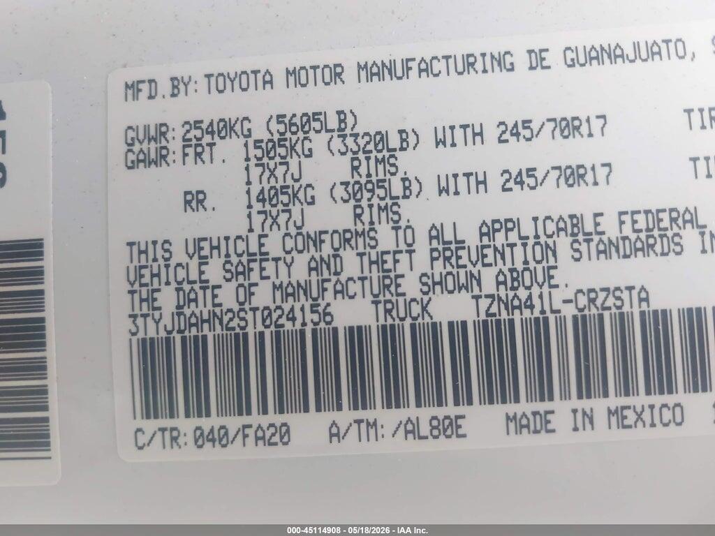 3TYJDAHN2ST024156 2025 TOYOTA TACOMA photo no. 9