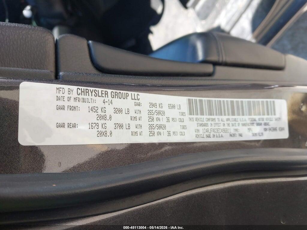 1C4RJFAG3EC496811 2014 JEEP GRAND CHEROKEE photo no. 9