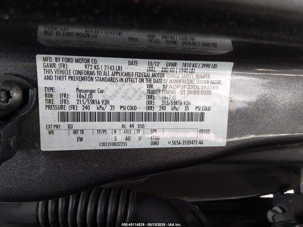 1FADP3F23DL162383 2013 FORD FOCUS photo no. 9