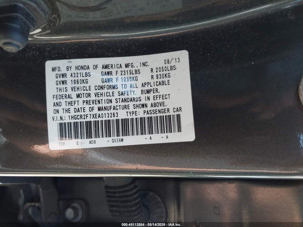 1HGCR2F7XEA013263 2014 HONDA ACCORD photo no. 9