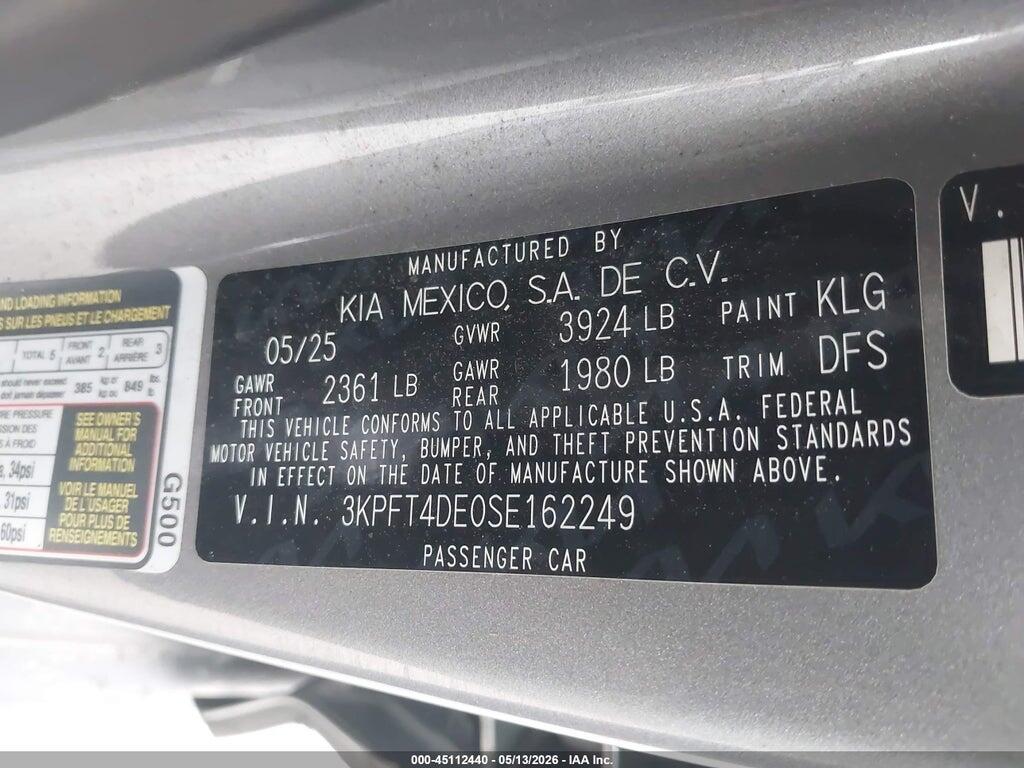 3KPFT4DE0SE162249 2025 KIA K4 photo no. 9