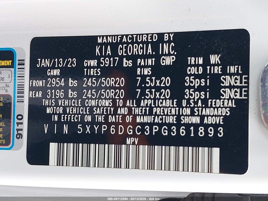 5XYP6DGC3PG361893 2023 KIA TELLURIDE photo no. 9