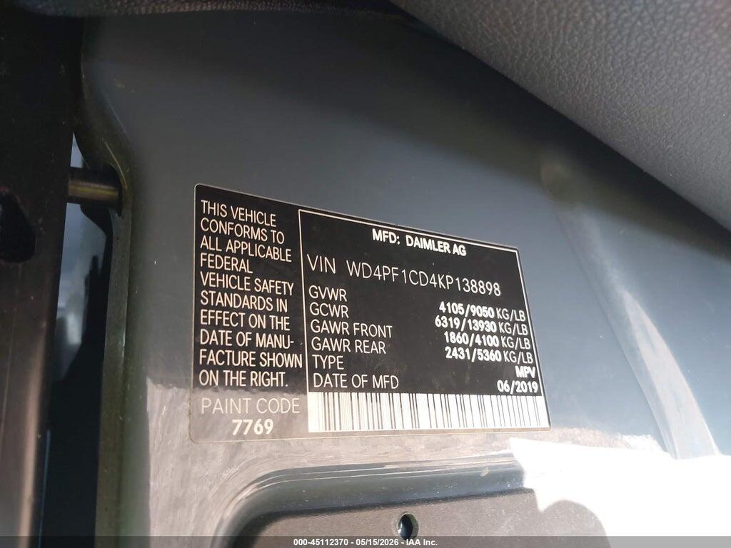 WD4PF1CD4KP138898 2019 MERCEDES-BENZ SPRINTER 2500 photo no. 9