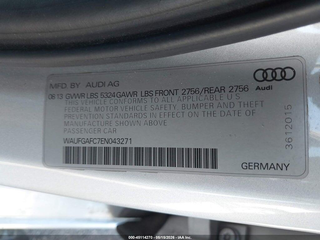 WAUFGAFC7EN043271 2014 AUDI A6 photo no. 9
