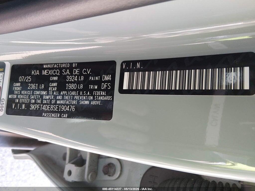 3KPFT4DE8SE190476 2025 KIA K4 photo no. 9