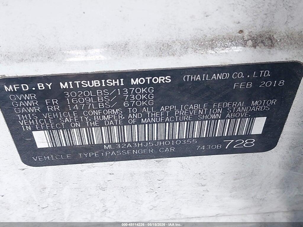 ML32A3HJ5JH010355 2018 MITSUBISHI MIRAGE photo no. 9