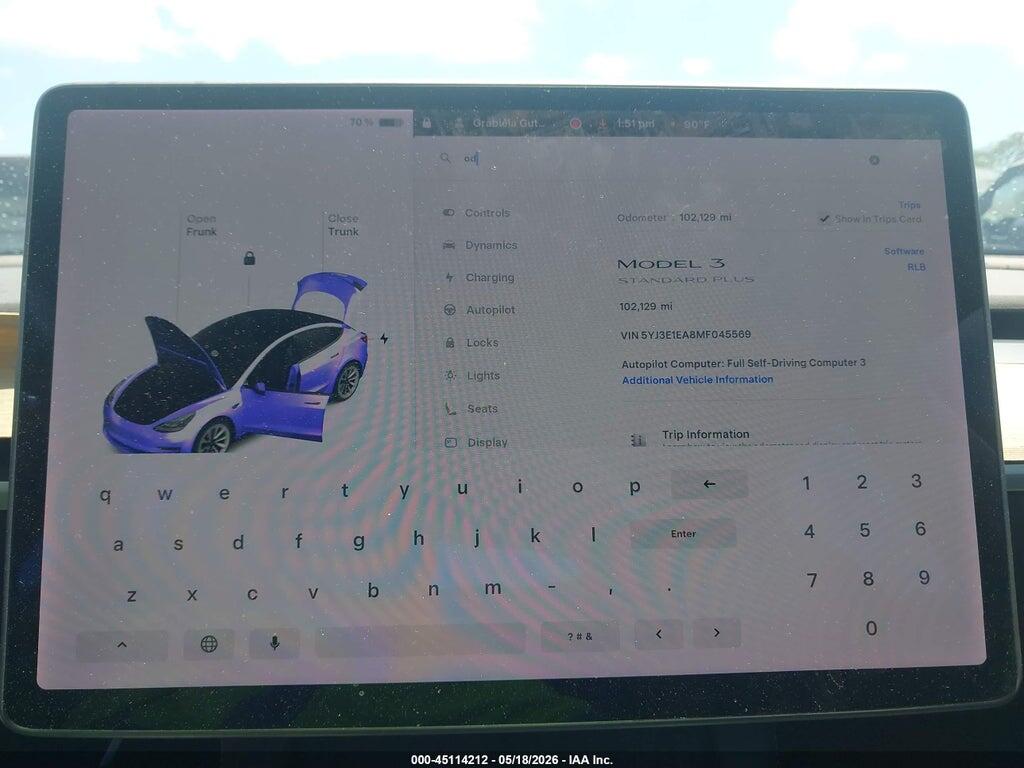 5YJ3E1EA8MF045569 2021 TESLA MODEL 3 photo no. 7