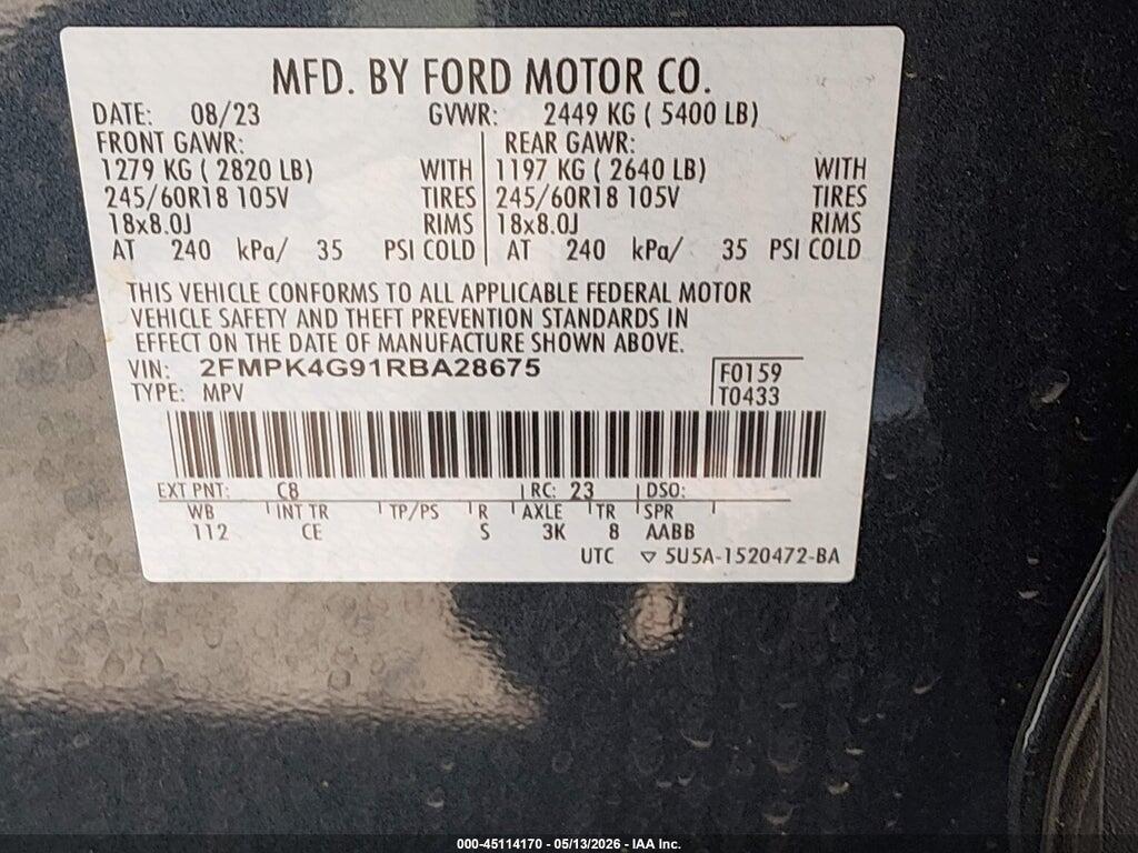 2FMPK4G91RBA28675 2024 FORD EDGE photo no. 9