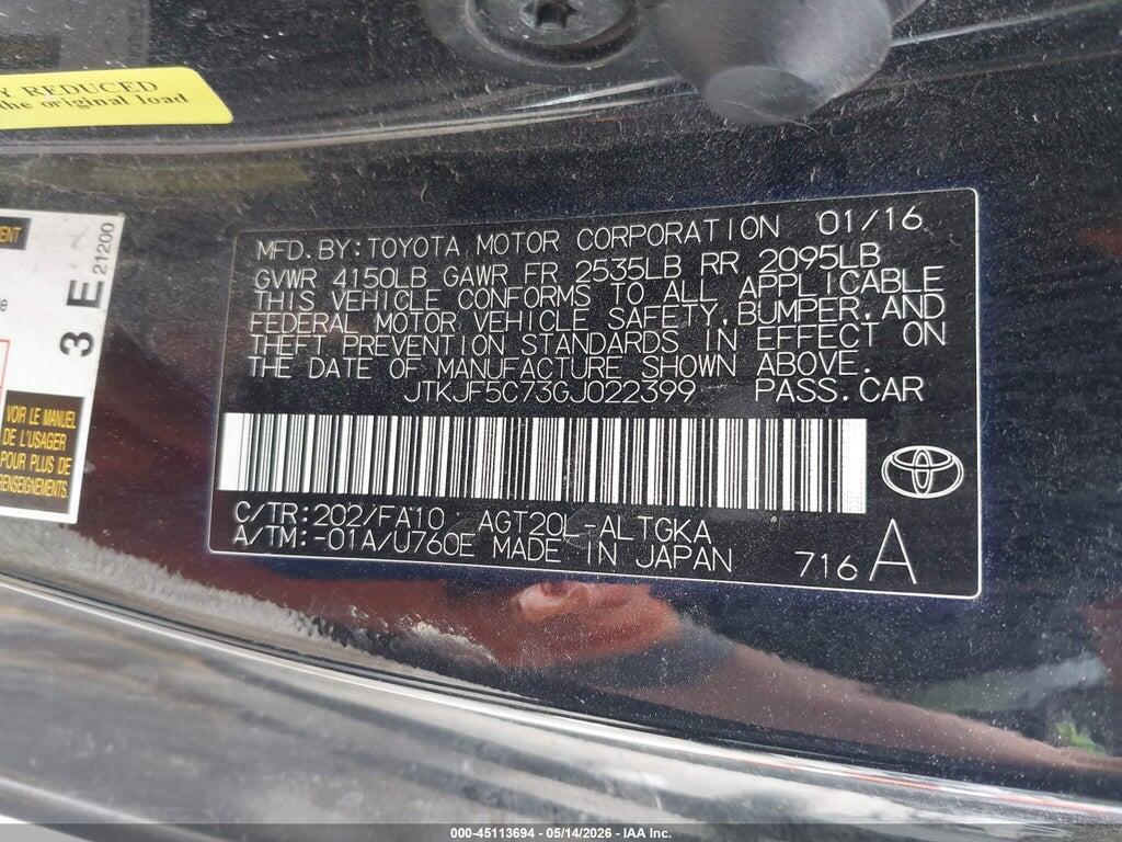 JTKJF5C73GJ022399 2016 SCION TC photo no. 9