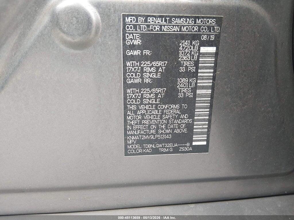 KNMAT2MV9LP513143 2020 NISSAN ROGUE photo no. 9