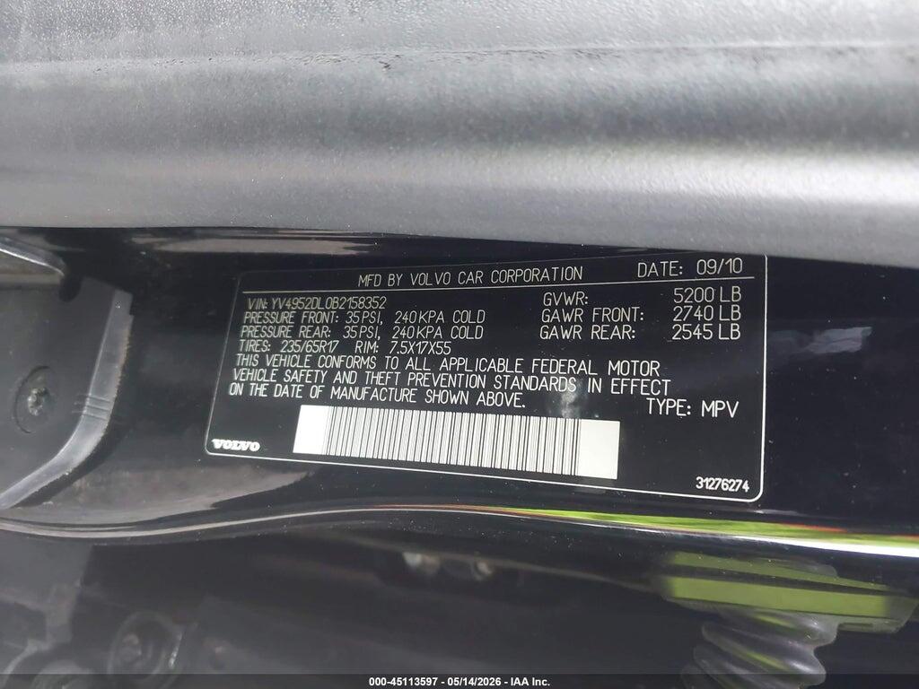 YV4952DL0B2158352 2011 VOLVO XC60 photo no. 9