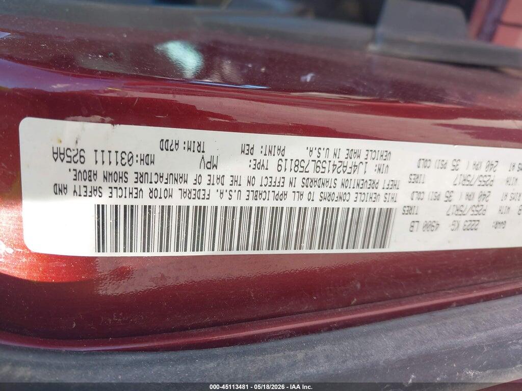 1J4FA24159L758119 2009 JEEP WRANGLER photo no. 9