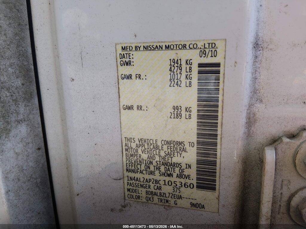 1N4AL2AP2BC105360 2011 NISSAN ALTIMA photo no. 9