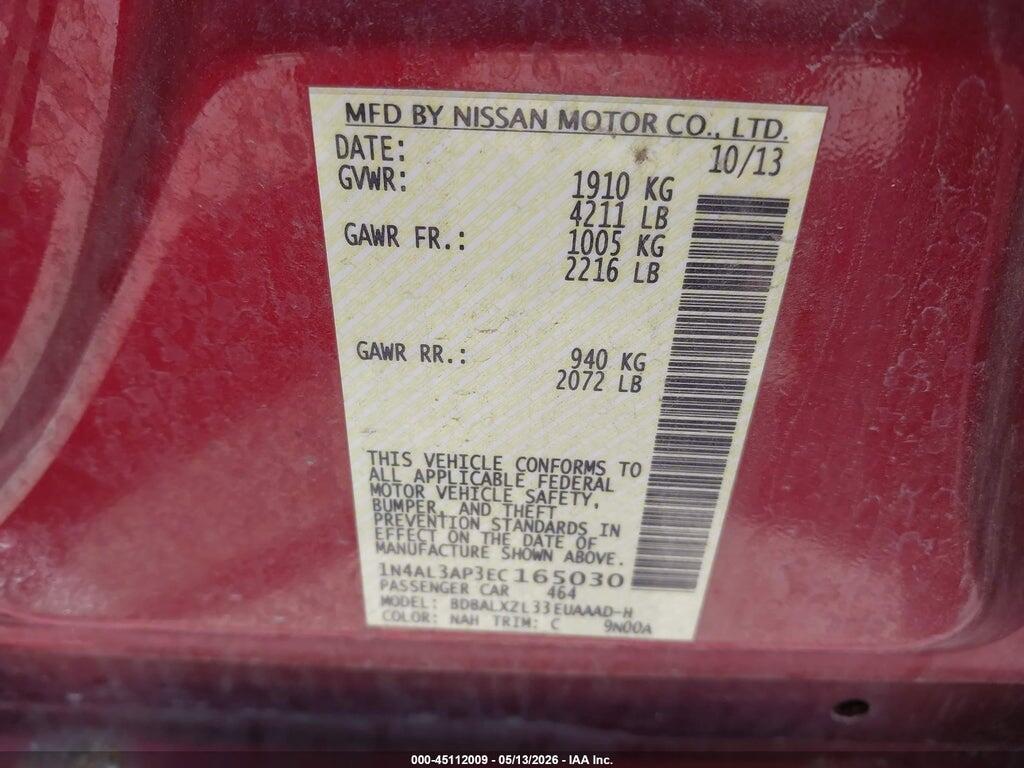1N4AL3AP3EC165030 2014 NISSAN ALTIMA photo no. 9