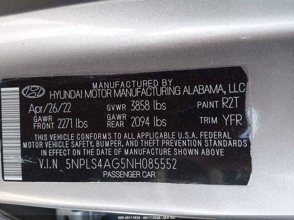 2022 HYUNDAI ELANTRA SEL — Фото 9 из 16