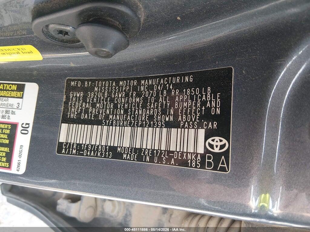 5YFBURHE7EP121395 2014 TOYOTA COROLLA photo no. 9