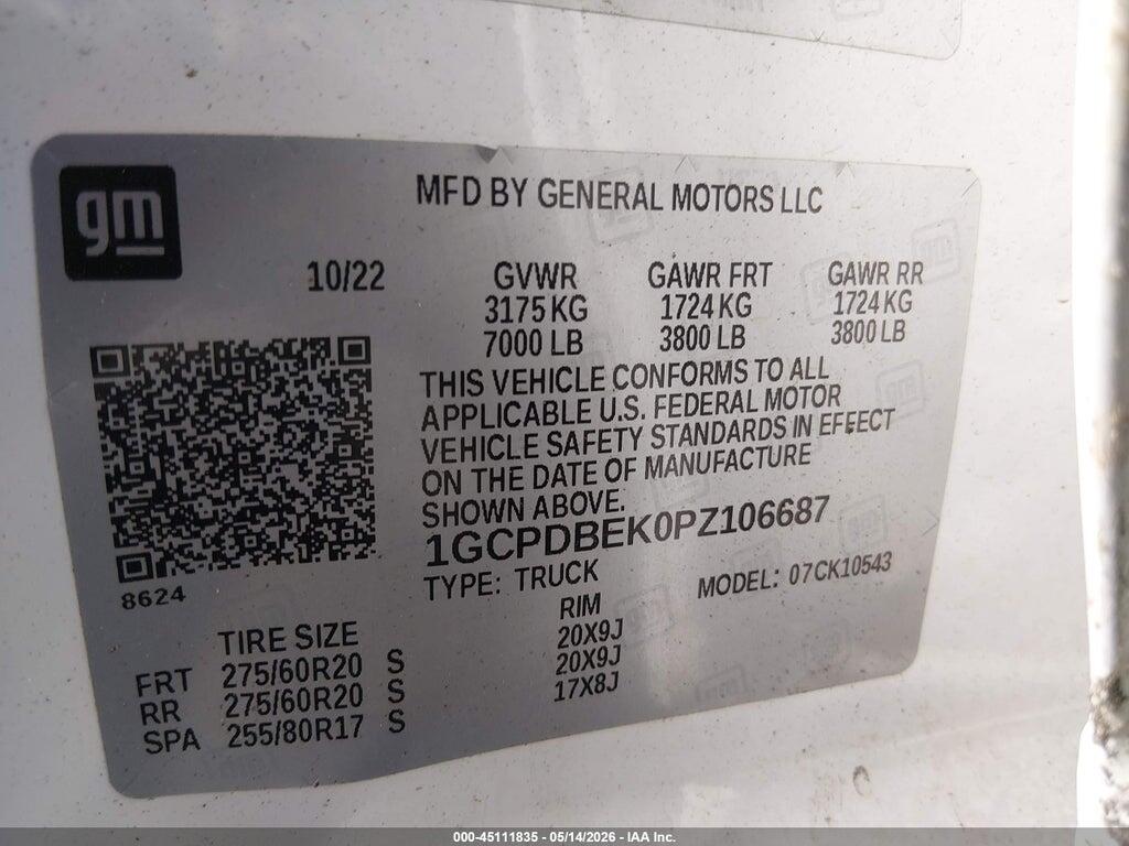 1GCPDBEK0PZ106687 2023 CHEVROLET SILVERADO 1500 photo no. 9