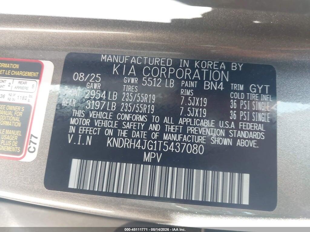 KNDRH4JG1T5437080 2026 KIA SORENTO HYBRID photo no. 9