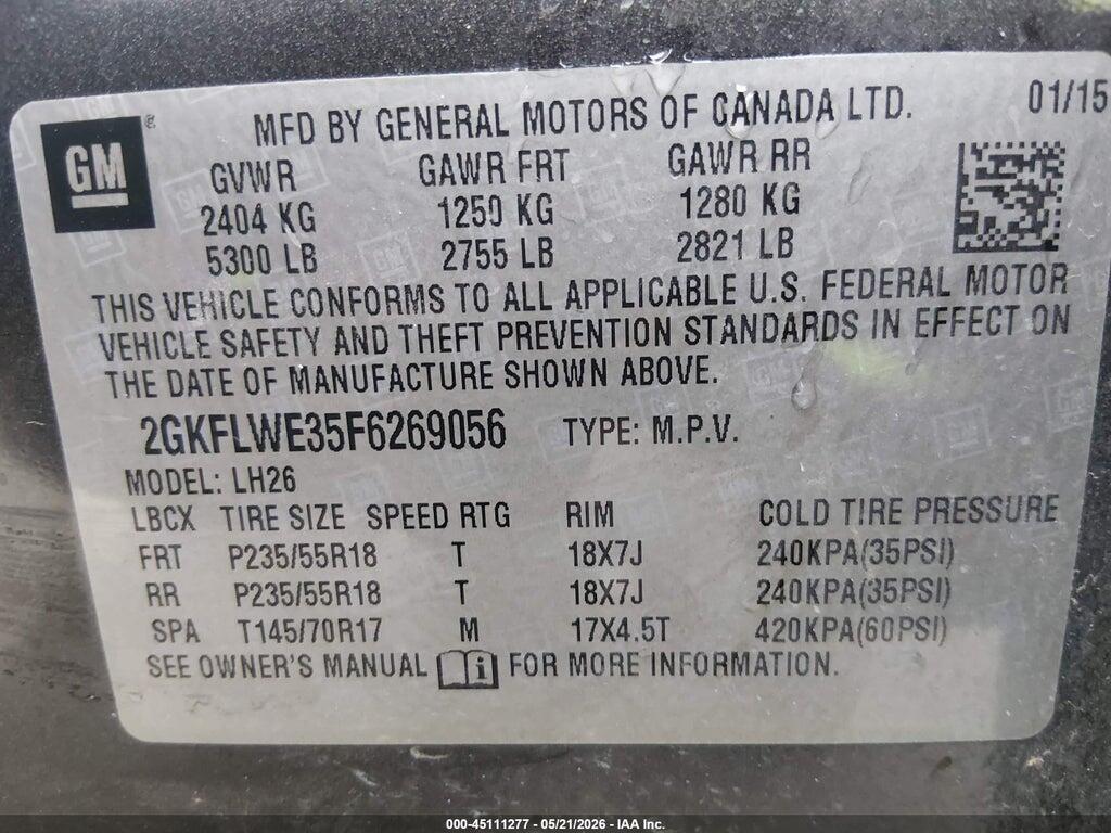 2GKFLWE35F6269056 2015 GMC TERRAIN photo no. 9