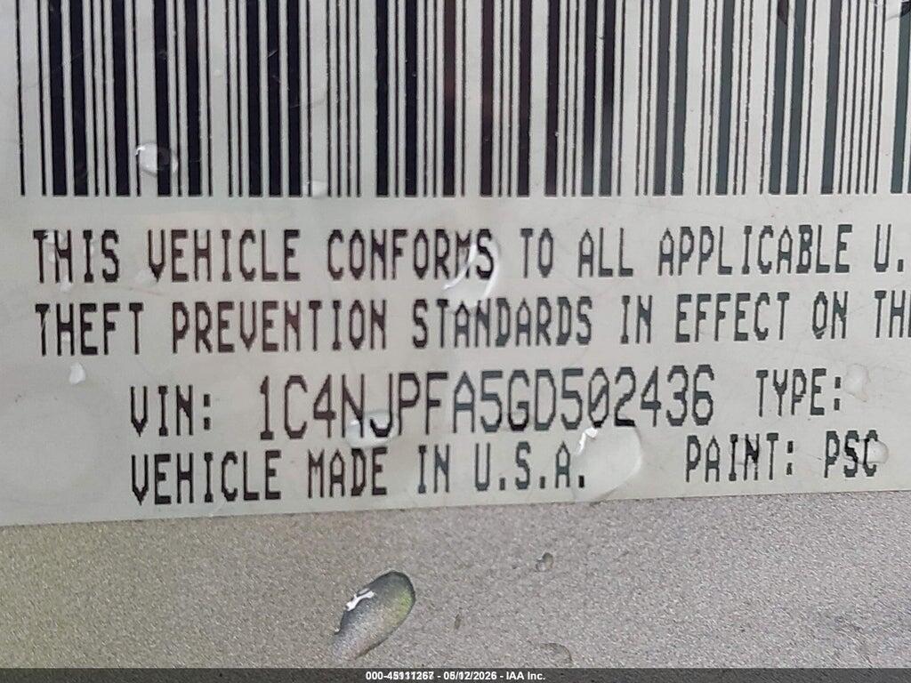 1C4NJPFA5GD502436 2016 JEEP PATRIOT photo no. 9