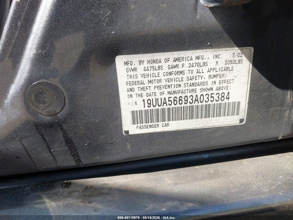 19UUA56693A035384 2003 ACURA TL photo no. 9