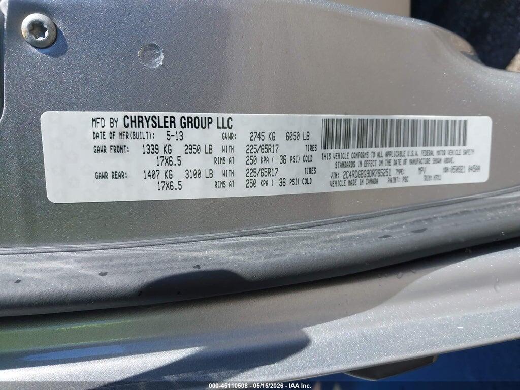 2C4RDGBG9DR765251 2013 DODGE GRAND CARAVAN photo no. 9