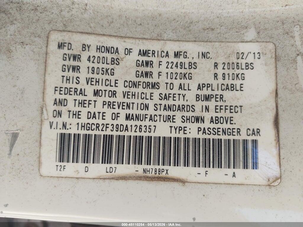 1HGCR2F39DA126357 2013 HONDA ACCORD photo no. 9