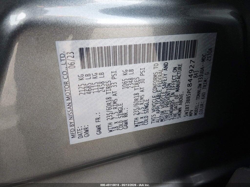 5N1BT3BB5PC844927 2023 NISSAN ROGUE photo no. 9