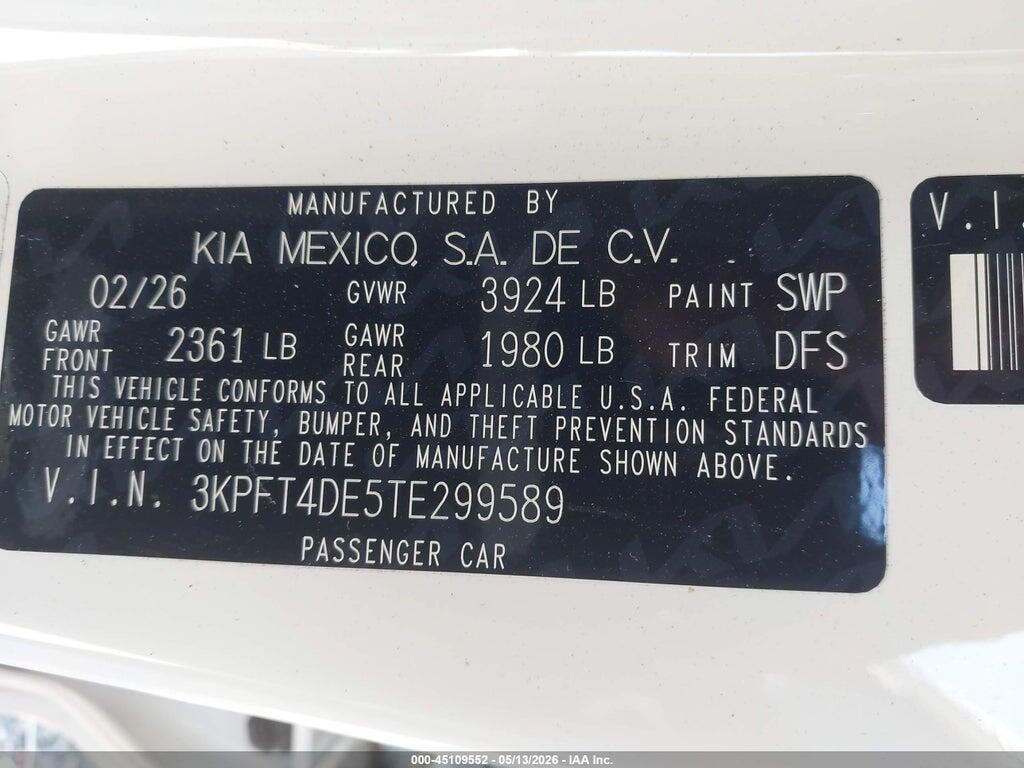 3KPFT4DE5TE299589 2026 KIA K4 photo no. 9