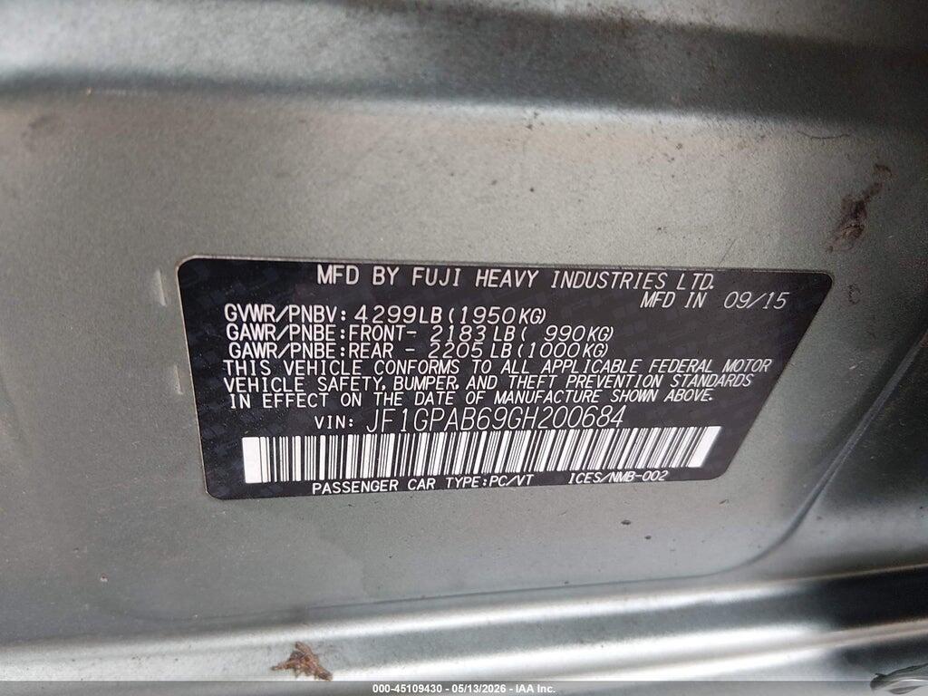 JF1GPAB69GH200684 2016 SUBARU IMPREZA photo no. 9