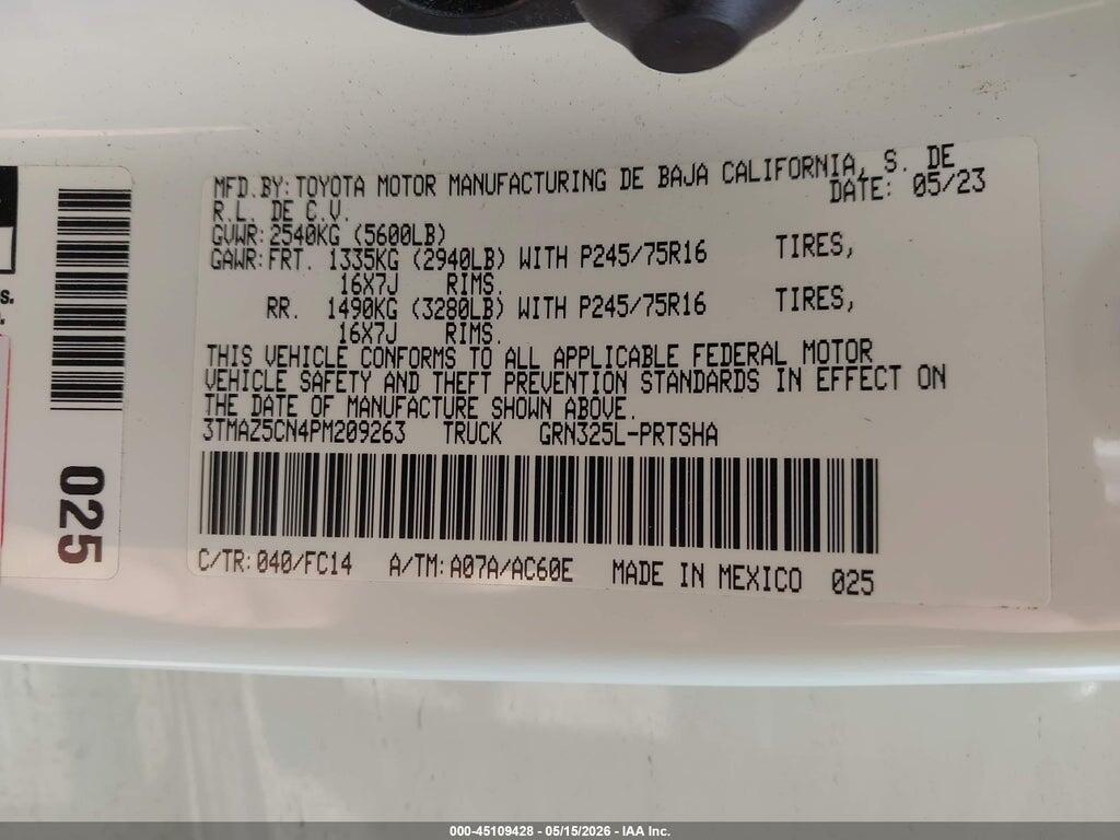 3TMAZ5CN4PM209263 2023 TOYOTA TACOMA photo no. 9