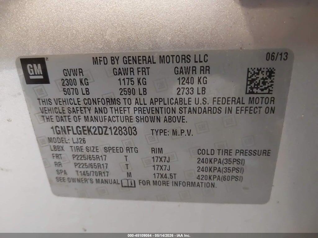 1GNFLGEK2DZ128303 2013 CHEVROLET EQUINOX photo no. 9