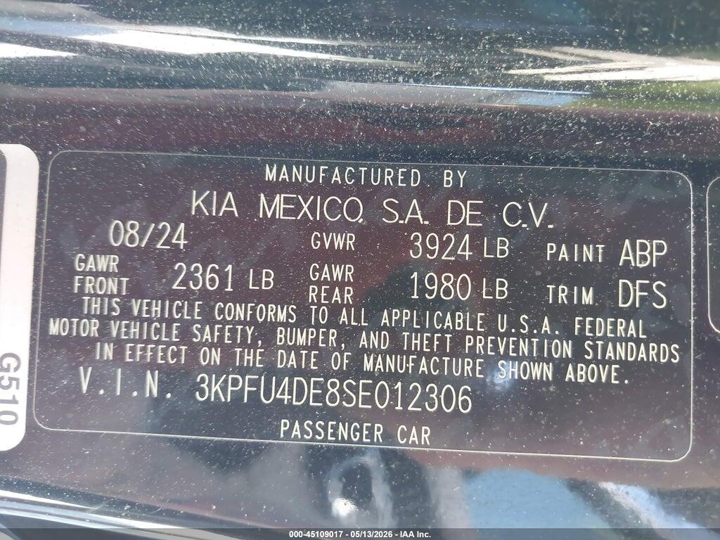 3KPFU4DE8SE012306 2025 KIA K4 photo no. 9