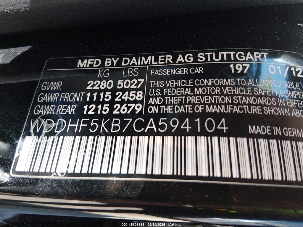 WDDHF5KB7CA594104 2012 MERCEDES-BENZ E 350 photo no. 9