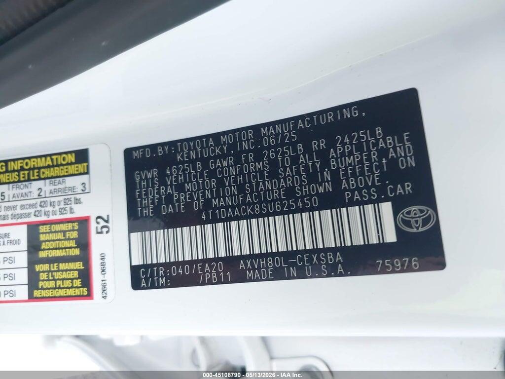4T1DAACK8SU625450 2025 TOYOTA CAMRY photo no. 9