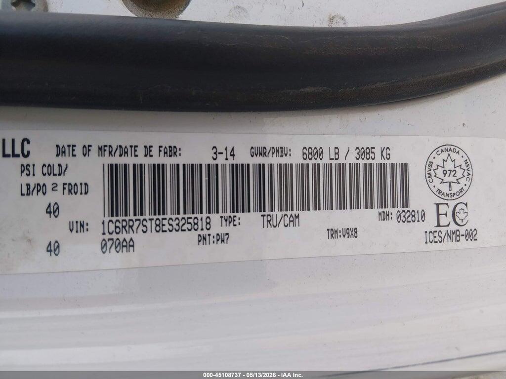 1C6RR7ST8ES325818 2014 RAM 1500 photo no. 9