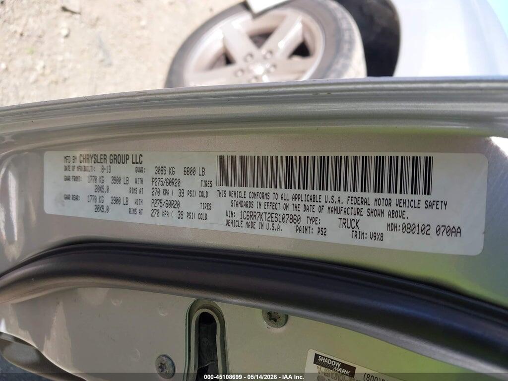 1C6RR7KT2ES107860 2014 RAM 1500 photo no. 9