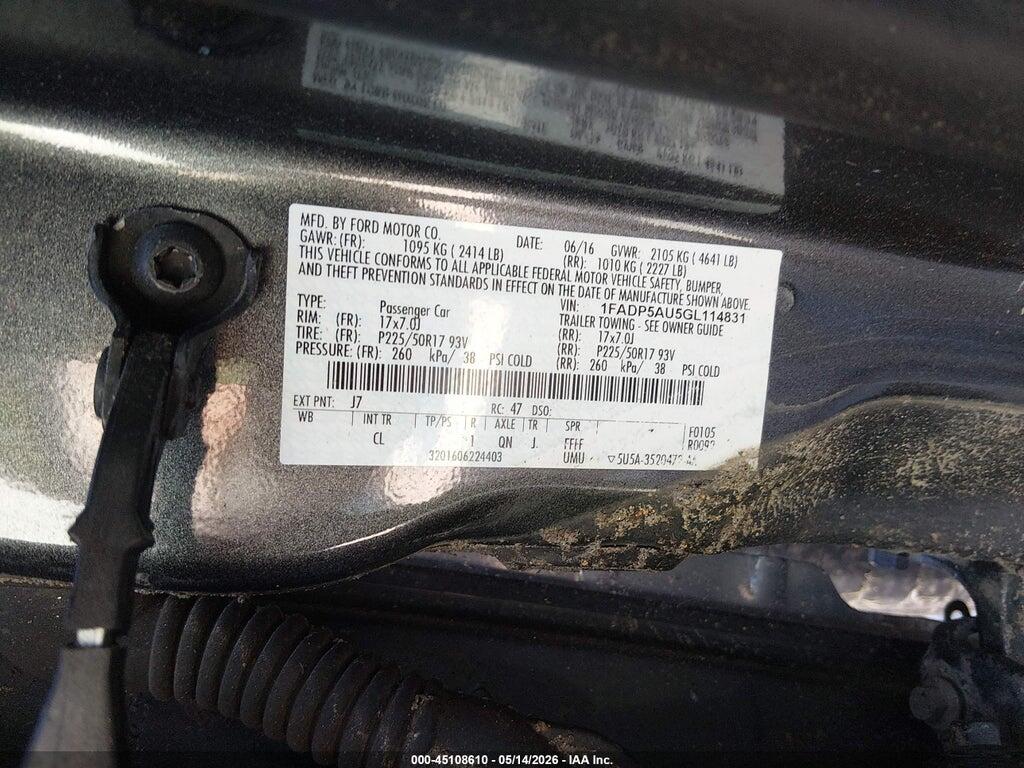 1FADP5AU5GL114831 2016 FORD C-MAX HYBRID photo no. 9