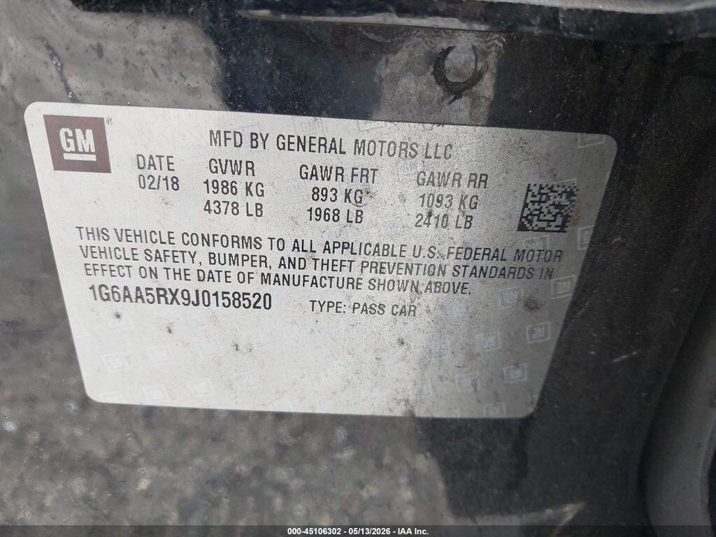 1G6AA5RX9J0158520 2018 CADILLAC ATS photo no. 9