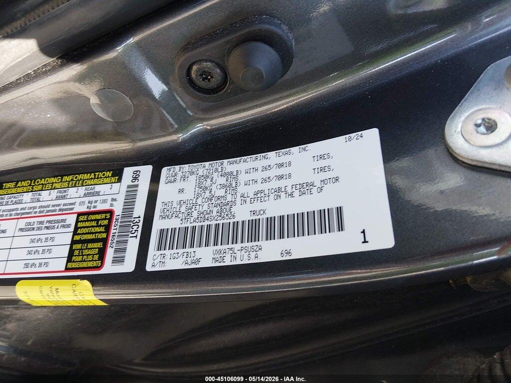 5TFLA5DB4SX256526 2025 TOYOTA TUNDRA photo no. 9